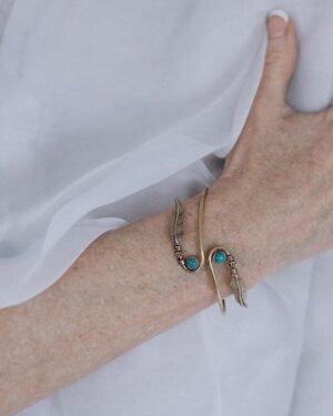 Turquoise  Leaf Cuff